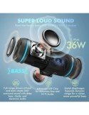 W-KING BT226 Bärbar Bluetooth-högtalare Hög, 36W extra bas, 360° surround