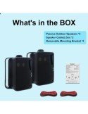 Herdio 3.5‘’ 2PCS Passive Outdoor Speakers Wired Waterproof 200W 3 Way
